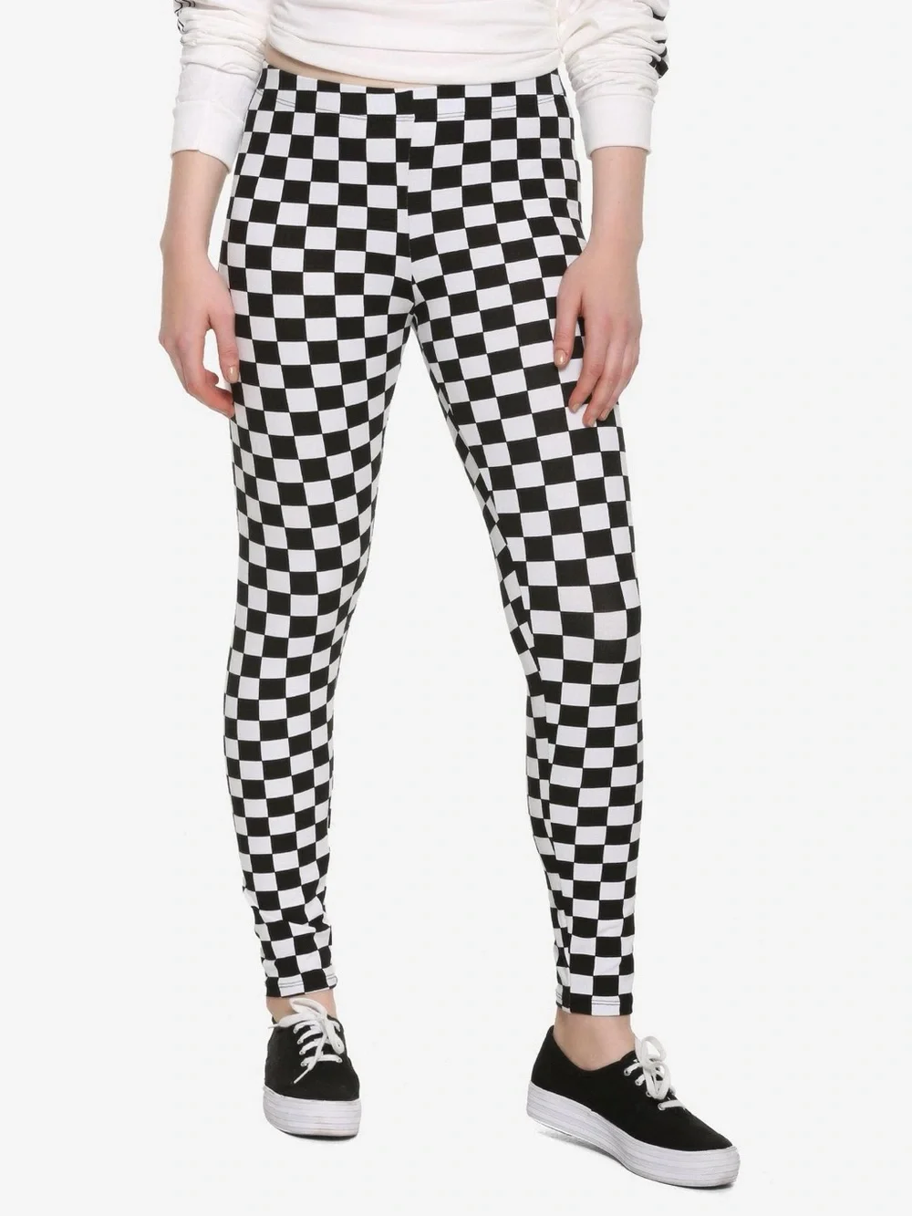 WONDER NATION | L 10/12 | Black White Checkered Cotton Leggings + Skirt Lot